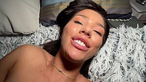 this insanely beautiful british brunette with natural tits deepthroats monster cock then fucks pov rough