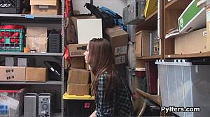 i catch big tit teen stealing backstage, rip clothes and fuck her hard in backroom