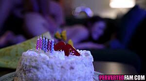 Petite teen stepdaughter birthday doggystyle pounding