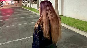 😍 italian milf artemisia flashes big tits smokes fetish solo in car public fun