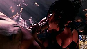 Thick Juri Rides Cock While Goth Shadowheart Deepthroats!