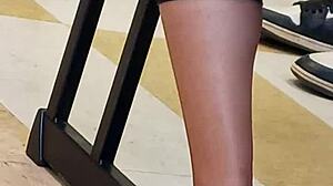 watch this lightskin ebony teen 18+ candid soles flexing hidden in everyday spots