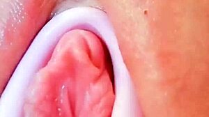 curvy latina babe's big puffy pussy gets intense toy pounding close up to wet orgasm