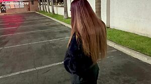 😍 italian milf artemisia flashes big tits smokes fetish solo in car public fun