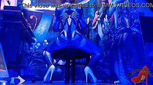 sexy spiderbabe costume ripped open for raw halloween pounding frenzy!