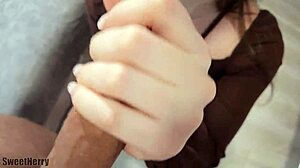 wow big ass brunette rides monster cock doggystyle then cum on ass!