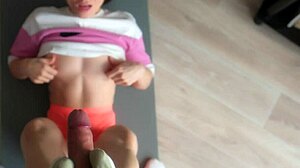 Roommate's hard cock from workout leads to my tight ass fuck