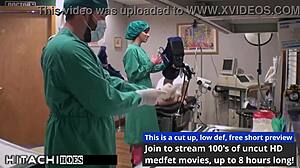 nurse hits freshman destiny doa with mandatory hitachi vibrator orgasm backstage