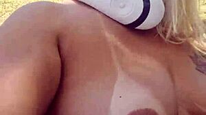 blonde emo joins african friend at southern nudist beach for public outdoor sexy playtime