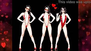 valentine's day with japanese korean asians dancing to breast expansion music