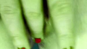 homemade she hulk cosplay milf's big green ass pussy and feet for halloween jerk off