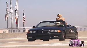 mindy flashes enormous tanned juggs in risky public spots