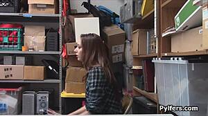 i catch big tit teen stealing backstage, rip clothes and fuck her hard in backroom