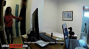 Holy shit! Busty amateur latina blows massive white cock after partying