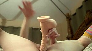 god, this horny milf's curves bounce so hard on that huge dildo