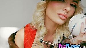 damn this big tits babe's lingerie striptease is fire