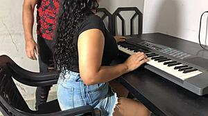 curvy 18yo in tight skirt shakes huge tits in dorm lessons