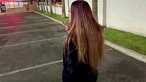 😍 italian milf artemisia flashes big tits smokes fetish solo in car public fun