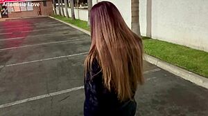 😍 italian milf artemisia flashes big tits smokes fetish solo in car public fun