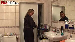 i ache for plumber as german granny shaves her smooth pussy