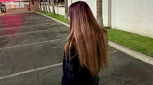 😍 italian milf artemisia flashes big tits smokes fetish solo in car public fun