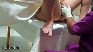 Hijab Doctor Checks Patient's Swollen Pussy and Anal in Hospital Room With Gloves and Uniform!