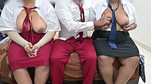 Students sneak in a fun group hangout right in the classroom today