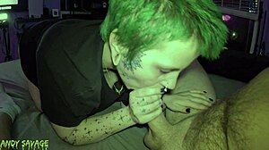 POV goth big ass takes rough anal and sloppy blowjob