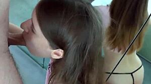 pretty brunette chokes gags deepthroats rough for thick cum reward mouthful