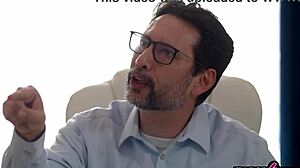 lawyer bends chinese milf nicole doshi over desk for rough office anal doggystyle assfucking