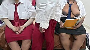 Students sneak in a fun group hangout right in the classroom today