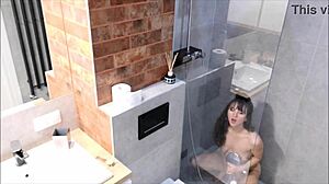 Two Real Orgasms from Horny Polish Amateur Shower Masturbation Before Bed