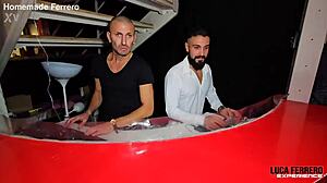 Swinger club pickup two hot milfs for anal dp cowgirl cum swallowing