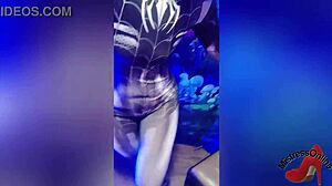 sexy spiderbabe costume ripped open for raw halloween pounding frenzy!