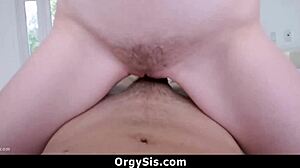 stepsis stripper practices handjobs on stepbro before orgy