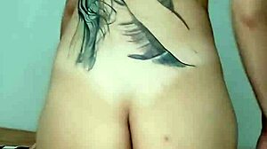 wife's huge fake tits bounce as she rides old dude home from work!