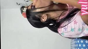 that horny stepmom sneaks up on her stepson for a hot swallow session after teasing in lingerie... mmm casero real vibes