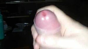 exploding with lust jerking off to hot tranny cumshot action
