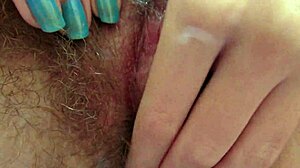 Amateur wife rips clothes for huge big clit grool dripping wet pussy play