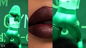 china girl sways seductively in tight leather pants