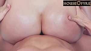 Violet starr nympho slurps and rides massive oiled cock pov hardcore