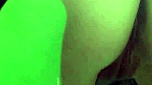 Russian Brunette Dildo Rides Pussy Sucks Fingers Reverse Cowgirl Close-Up Short Skirt Small Tits