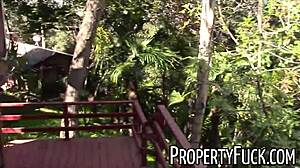 naughty young black agent tricked into outdoor pervert fuck