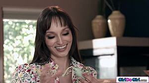 stepdaughter accidentally vibrates busty stepmom pussy to orgasm