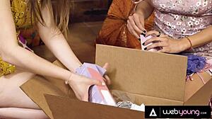 harley haze and penelope kay finger lick toys in first lesbian romp