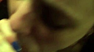 Tipsy petite girlfriend slurps deepthroat blowjob for friend