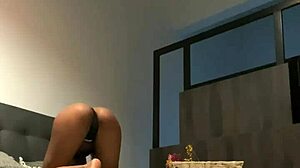 HORNY LATINA PETITE BABE FINGERS JUICY PUSSY IN HOTEL BATHROOM!