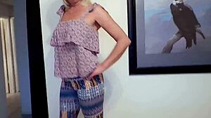 blonde housewife slut flashes her shaved pussy then gets fucked doggystyle after dirty talk and ripped clothes