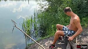 that wild teen bride in fishnets seduces married guy for outdoor doggy cowgirl pussy pounding on lake