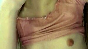 Russian Brunette Dildo Rides Pussy Sucks Fingers Reverse Cowgirl Close-Up Short Skirt Small Tits